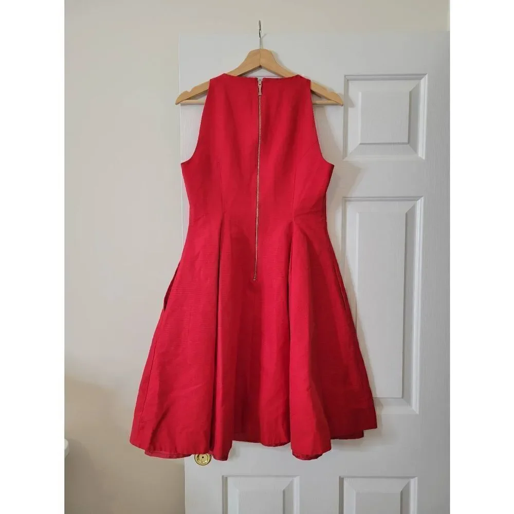 Kate Spade Red Sleeveless Midi A-Line Dress